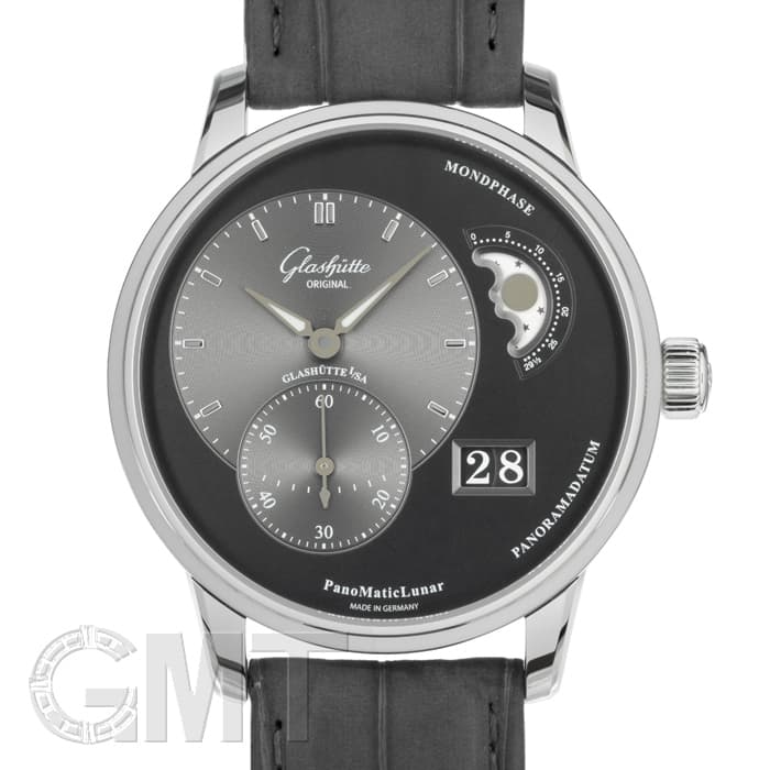 グラスヒュッテオリジナル パノマティックルナ グレー レザー 尾錠 1-90-02-43-32-02 GLASHUTTE ORIGINAL 【新品】【メンズ】 【腕時計】 【送料無料】 【あす楽_年中無休】