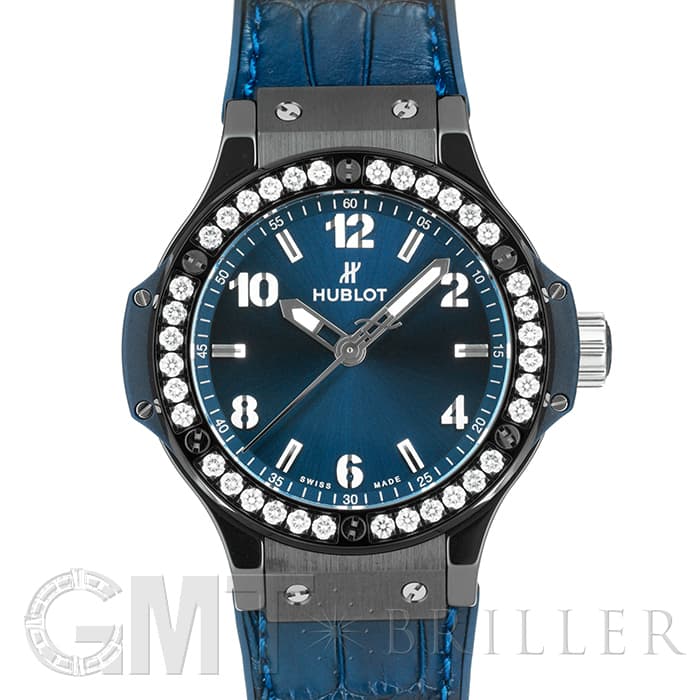 ウブロ ビッグ・バン セラミック ブルー ダイヤモンド 361.CM.7170.LR.1204 HUBLOT 新品レディース 腕時計 送料無料