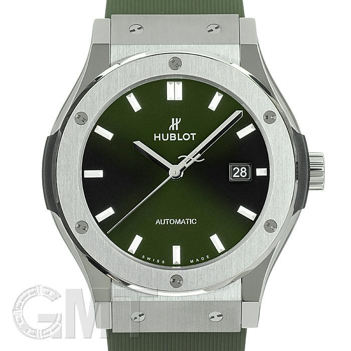 ウブロ 腕時計（メンズ） ウブロ クラシックフュージョン チタニウム 542.NX.8970.RX グリーン HUBLOT HUBLOT 新品メンズ 腕時計 送料無料