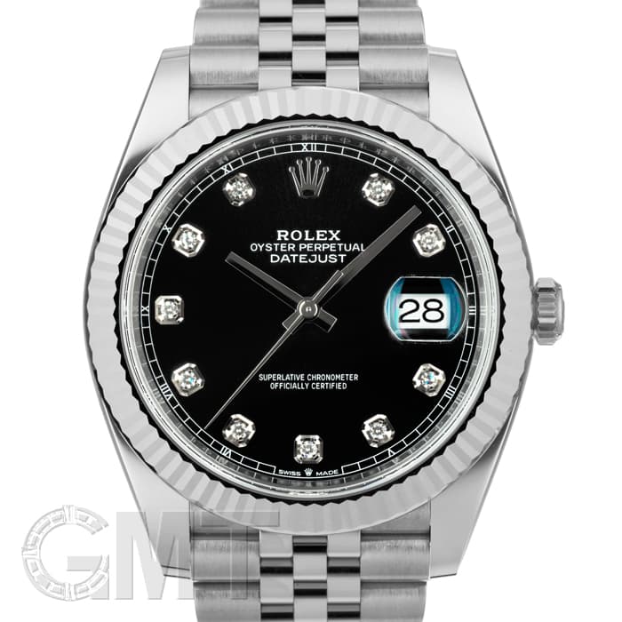 ロレックス デイトジャスト 41 126334G ブラック 10Pダイヤ ジュビリーブレス ROLEX 新品メンズ 腕時計 送料無料