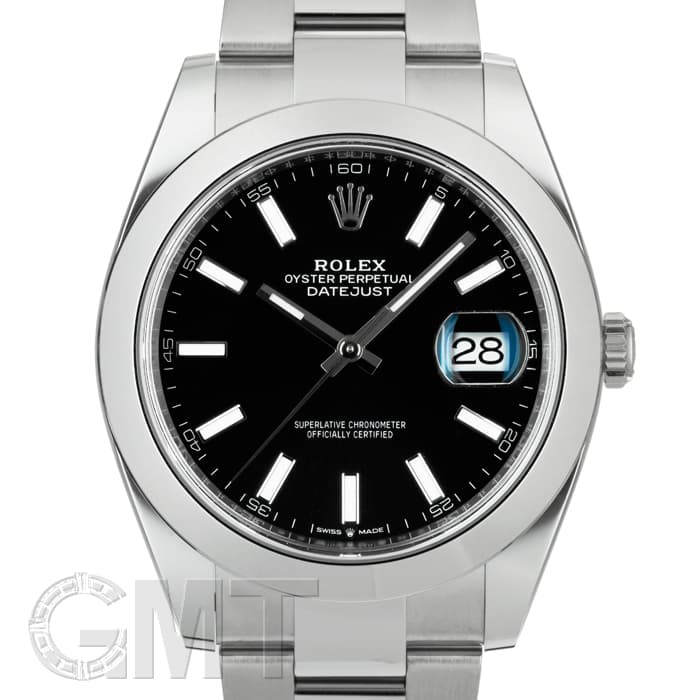 デイトジャスト 腕時計（メンズ） ロレックス デイトジャスト41 ブラック 126300 41mm オイスターブレス ROLEX 新品メンズ 腕時計 送料無料