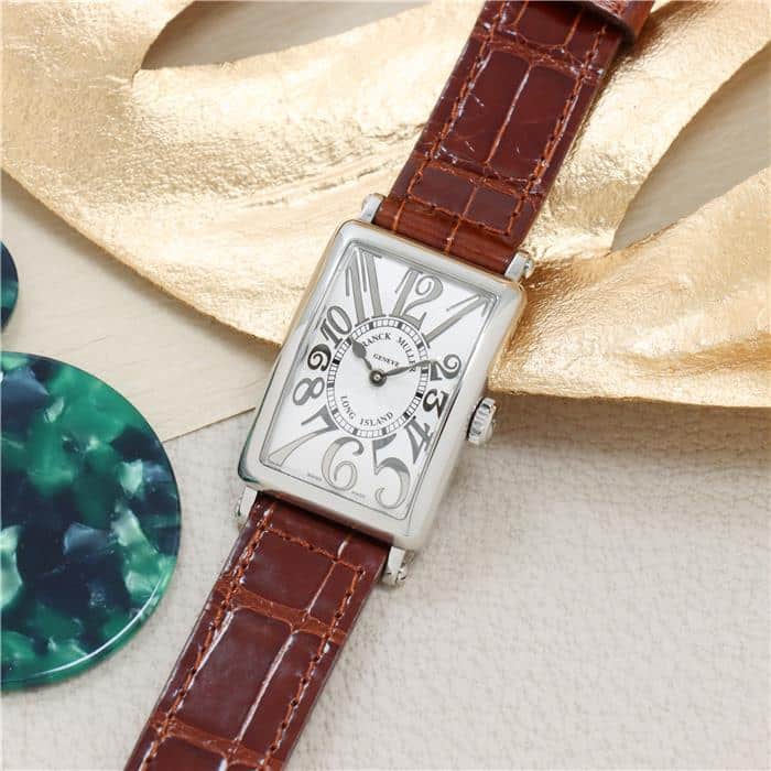 フランクミュラー ロングアイランド 902 QZ シルバー レリーフ ブラウンレザーベルト FRANCK MULLER 新品レディース 腕時計 送料無料 3