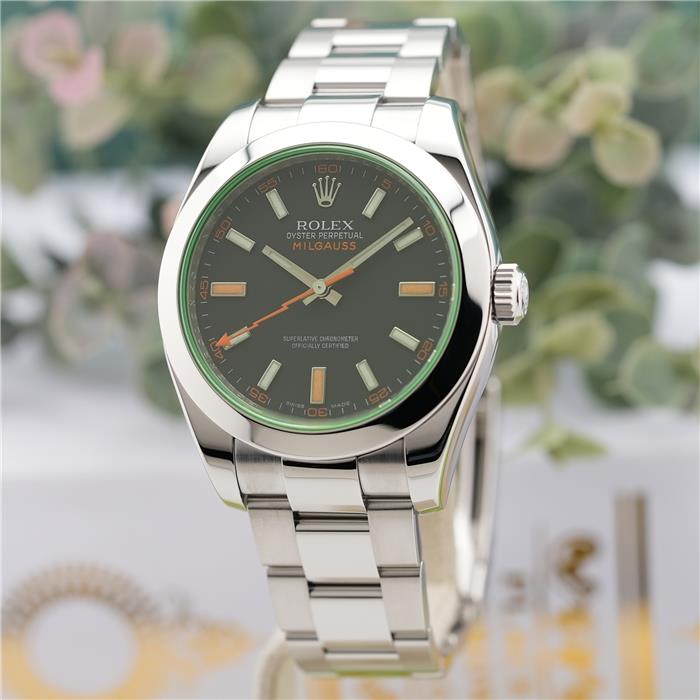 ロレックス ミルガウス 116400GV ブラック 保証書2008年 シリアルV番 付属品完品【ネッ ...