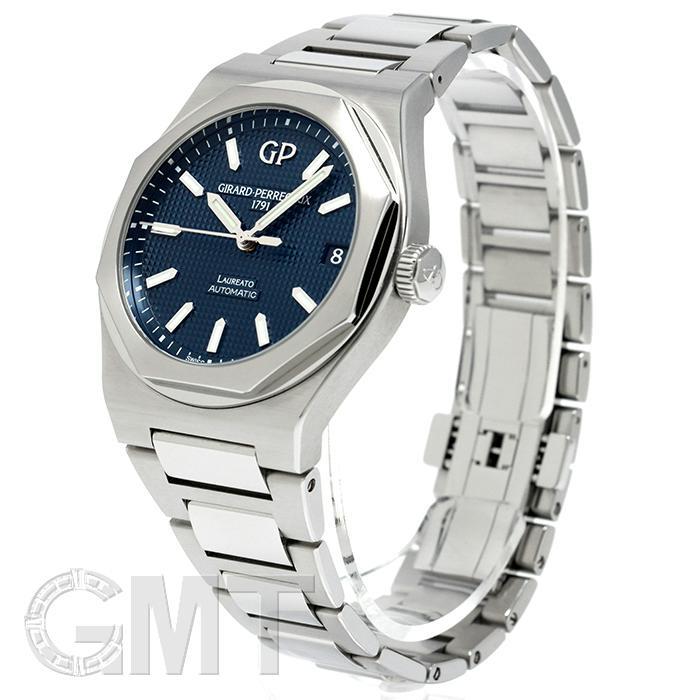 ジラールペルゴ ロレアート 42mm 81010-11-431-11A ブルー 中古メンズ 腕時計 送料無料