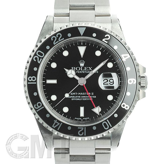 ロレックス GMTマスター II 16710 ブラック 保証書2002年 P品番 ROLEX 中古メンズ 腕時計 送料無料