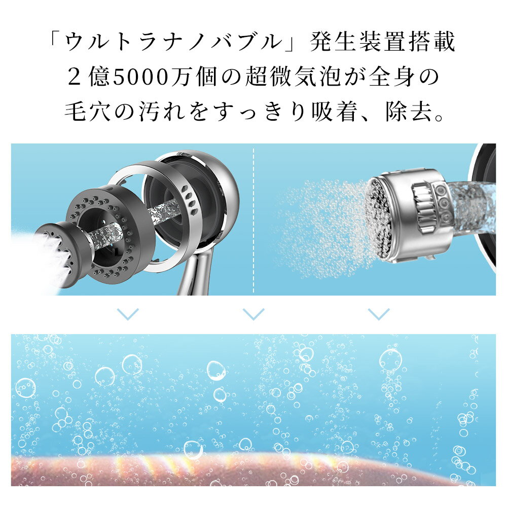 シャワーヘッドウルトラファインバブルマイクロバブルアダプタ4種付き全身洗浄美顔美容おすすめ