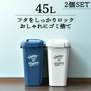 ゴミ箱 45L袋可 屋外 リビング おしゃれ 45リットル袋可 大容量 ふた付き 収納 ゴミ袋が見えない 45リットル 角型 ごみ箱 ペット いたずら 防止 シンプル 外置き 袋止め デザイン シンプル インテリア雑貨 北欧( 平和工業 ハンドル付きジョイントペール 45L 2個セット )