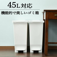 ゴミ箱 45L袋可 おしゃれ 45リットル袋可 密閉 生ごみ 45リットル キッチン ペダル ふた付き 収納 中身 袋 見えない 臭わない ペット ダストボックス ごみ箱 角型 日本 リビング シンプル インテリア雑貨 北欧 ホワイト ブラック 白 黒(エバンMP 密閉ペダルペール 45L)