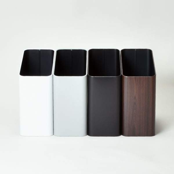 【全22種】ゴミ箱 スリム おしゃれ 蓋なし フタなし 黒 縦型 リビング キッチン トイレポット ダストボックス 木目 北欧 卓上 約10リットル コンパクト 薄型 小さい サニタリーボックス 約幅15cm ペットボトル 6.7L-9.7L( ぶんぶく サイドバケット&スクエアバケット ) [2]