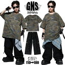 迷彩tシャツ カーキグリーン ゆったり アメカジ カーゴパンツ ワイドパンツ 黒 女の子男の子 キッズダンス衣装 セットアップ 腰巻き チアダンス上下セット キッズ ダンスウェア かっこいい お洒落 子供服 K-POP 普段着 ストリート ヒップホップ ジャズ 団体服 演出服 発表会