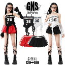 数字 英字 キャミソール フリル 飾り帯 女の子 キッズダンス衣装 セットアップ 黒 白 グレー スカート チラ防止 腕カバー へそ出し 上下セット チアガール キッズ ダンスウェア 派手 かっこいい 可愛い お洒落 子供服 K-POP ヒップホップ 団体服 演出服