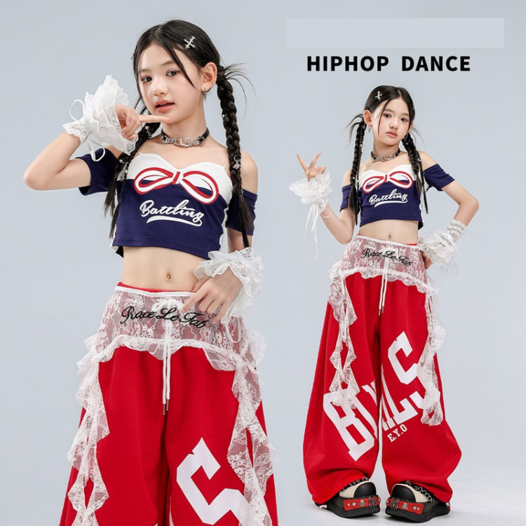 キッズダンス衣装 赤 セットアップ 女の子 ジャズ 韓国 K-POP衣装 アイドル風 イベ...