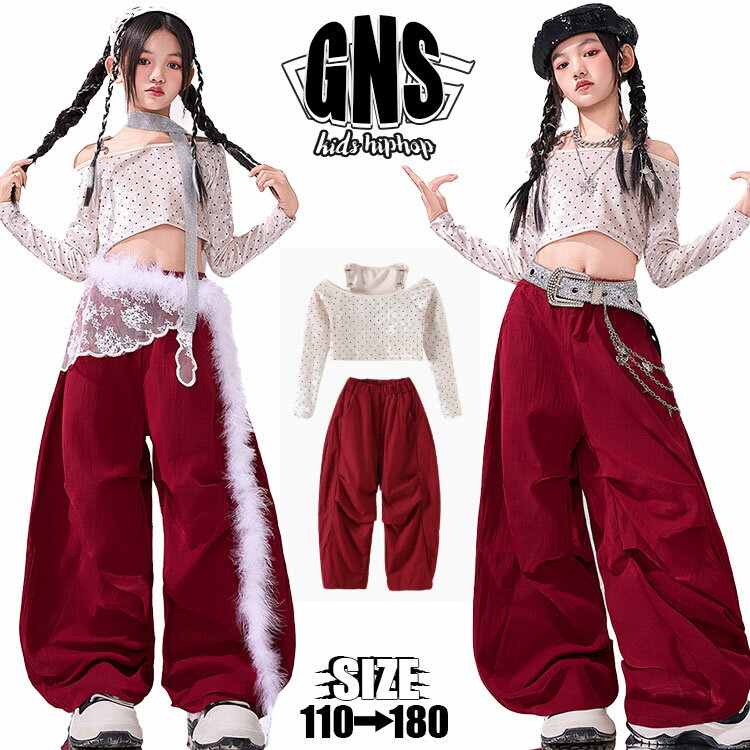 樂天商城 - キッズ ダンス 衣装 赤 セットアップ 女の子 jazz 韓国 k-pop 演出服 ジャズ ダンス キッズ 衣装 ヒップホップ ダンス トップス へそ出し キッズ ショート丈トップス ドット 少女 ダンス キッズ カーゴ パンツ チアガール 応援団 可愛い ステージ衣装 ダンスウェア 団体服