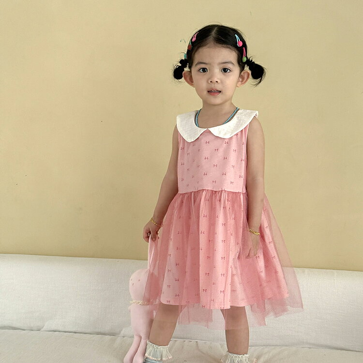 女の子 ワンピース 夏 ベビー ドレス 子ども服 ノースリーブ ワンピース 袖なし 白...