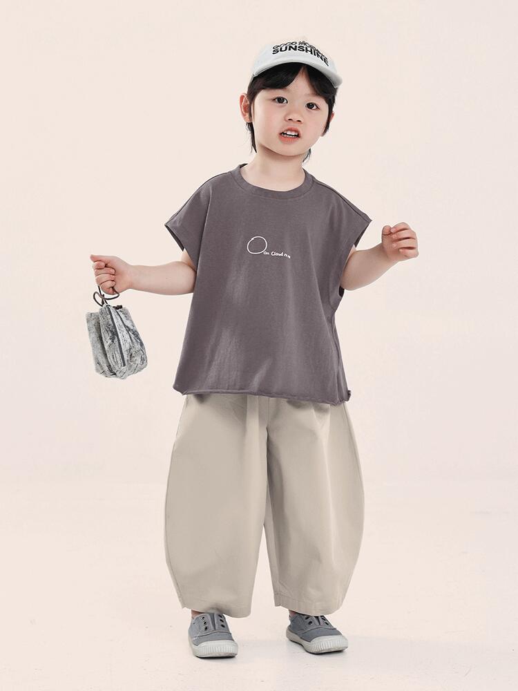キッズ タンクトップ 男の子 夏 Tシャツ 半袖 ノースリーブ 子供服 グレー トップ...