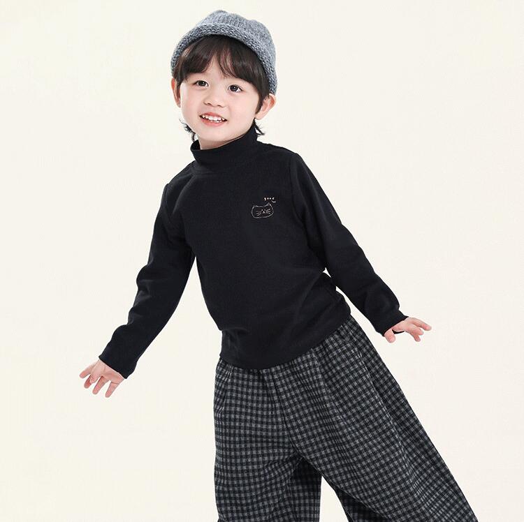 キッズ インナー 室内着 無地 シンプル ハイネック Tシャツ 春服 秋服 冬服 子ども服 カットソー 暖かい キッズ服 女の子 男の子 秋物 長袖tシャツ 猫柄 保育園 ぽかぽか 保温 子供 ベビー服 綿 コットン ハイネックインナー ベビー服 トップス 通園 通学 孫 100 110 140