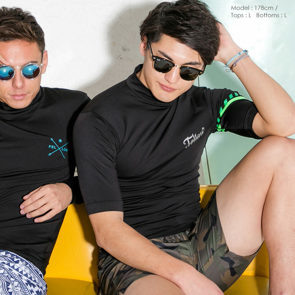 【特価8/9の23:59まで】ラッシュガード メンズ 半袖 大きいサイズ M-3XL 全4色 FELLOW UPF50+ UVカット 紫外線対策 日焼け止め 水陸両用 アウトドア ネコポス発送対応通販格安セール情報 楽天 通販