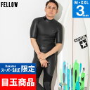 【クーポン配布中】【限定感謝価格】FELLOW ウェットスーツ シーガル ALL3mm メンズ 半袖 バックジップ スキン ラバー ウエットスーツ サーフィン ボディボード シュノーケリング 21F-SG12