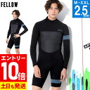 【マラソン限定!エントリーP10倍】FELLOW ウェットスーツ ロングスプリング 2.5mm メンズ ロンスプ バックジップ ジャージ スキン ラバー ウエットスーツ サーフィン SUP シュノーケリング 22F-LS11