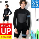【エントリーでポイントバック】FELLOW ウェットスーツ ロングスプリング 2.5mm メンズ ロンスプ バックジップ ジャージ スキン ラバー ウエットスー...