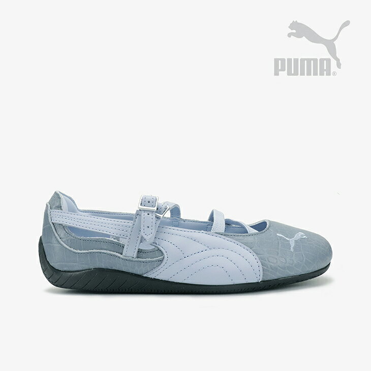 Rakuten - ・PUMA｜W Speedcat Ballet Croc Print Leather Double Buckele Flat/ プーマ/スピードキャット バレエ クロック プリント レザー ダブル バックル フラット/スノーマウンテンブルー #