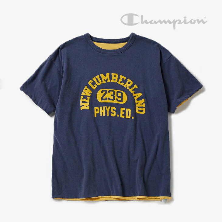 Rakuten - ・CHAMPION｜True To Archives USN Reversible T-Shirt New Cumberland 239 Phys Ed/ チャンピオン/トゥルー トゥ アーカーブス USN リバーシブル Tシャツ ニュー カンバーランド/ネイビー #