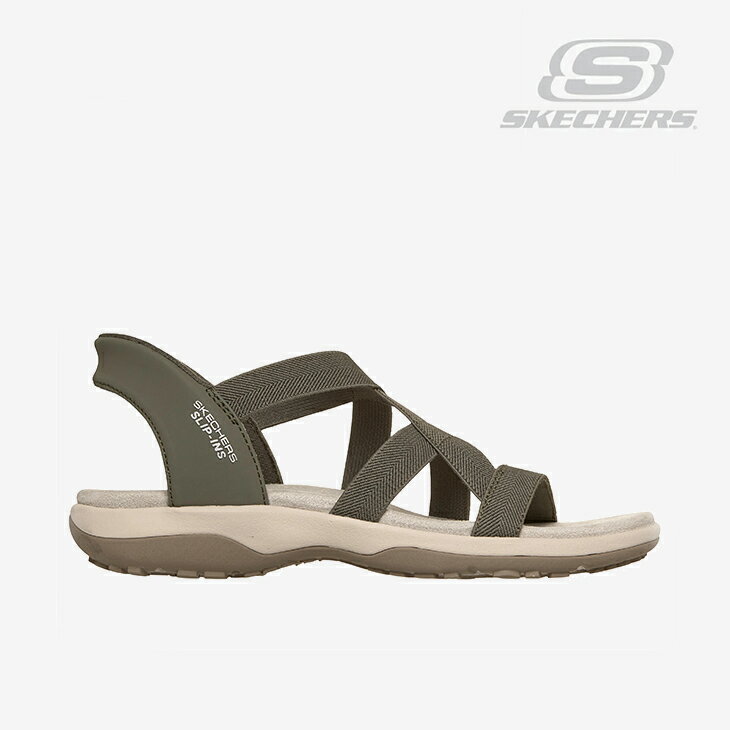 ・SKECHERS｜W Slip-Ins Reggae Slim Stretch Flex Sandal/ スケッチャーズ/スリップインズ レゲエ スリム ストレッチ フレックス サンダル/オリーブ #