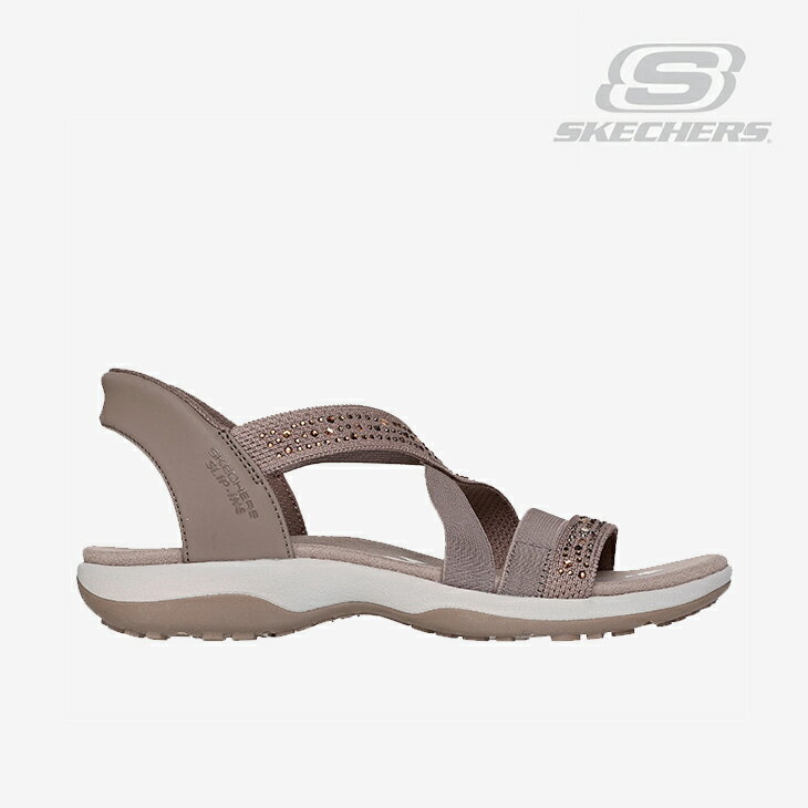 ・SKECHERS｜W Slip-Ins Reggae Slim Summer Sparkle Sandal/ スケッチャーズ/スリップインズ レゲエ スリム サマー スパークル サンダル/モカ #