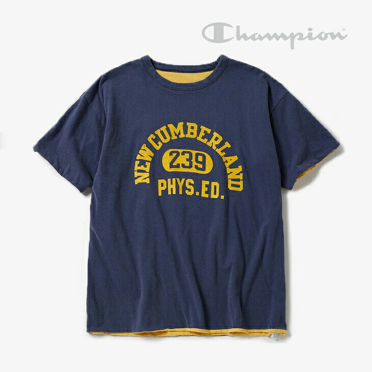 Rakuten - ・CHAMPION｜True To Archives USN Reversible T-Shirt New Cumberland 239 Phys Ed/ チャンピオン/トゥルー トゥ アーカーブス USN リバーシブル Tシャツ ニュー カンバーランド/ネイビー #