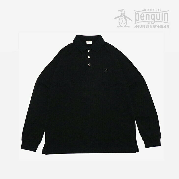 Rakuten - ：ORIGINAL PENGUIN By Munsingwear｜Style2863 60s Raglan Sleeve Polo Shirt/ ペンギン バイ マンシングウェア/クラシック ラグラン ロングスリーブ ポロ シャツ/ブラック #