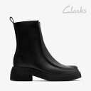 ・CLARKS|W Effery Zip Wallabee Boots Leather/ クラークス/エフェリー ジップ ワラビー ブーツ レザー/ブラック #