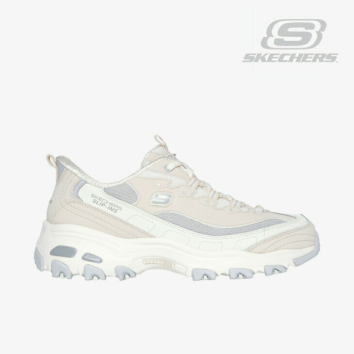 Rakuten - ：SKECHERS｜W Slip-Ins D Lites Smooth Nostalgia/ スケッチャーズ/スリップインズ ディーライツ スムース ノスタルジア/ナチュラルxグレー #