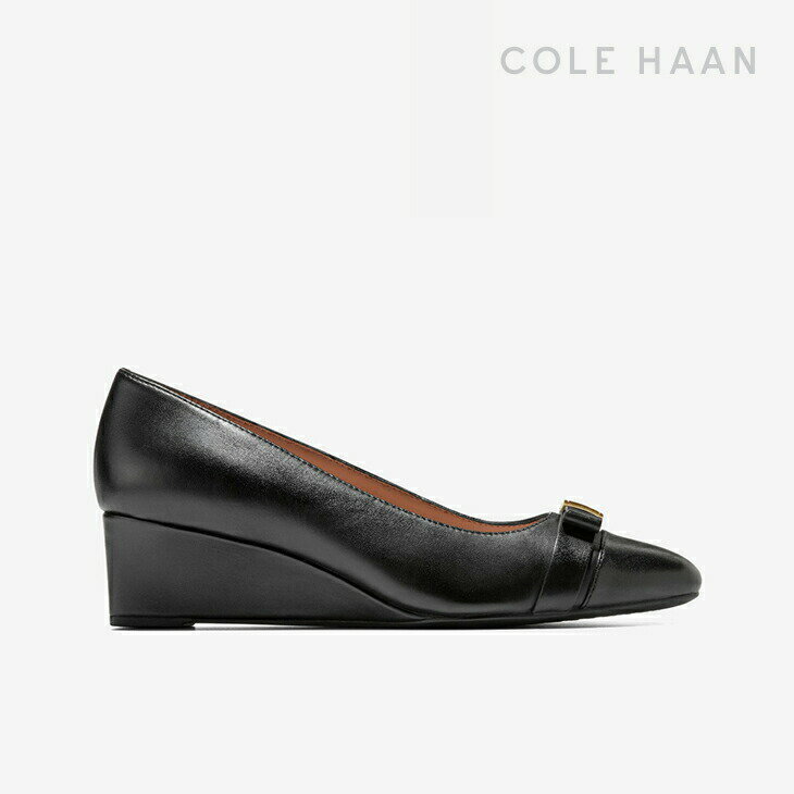 樂天商城 - ・COLE HAAN｜W Go To Malta Bow Wedge Leather/ コール ハーン/ゴートゥー マルタ ボウ ウェッジ/ブラックレザー #
