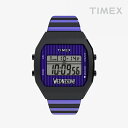 ・TIMEX|xWednesday T80 36mm Stainless Steel Bracelet/ タイメックス/ウェンズデー エイティーズ デジタル ステンレス スチール ブレスレット/ブラックxパープル #
