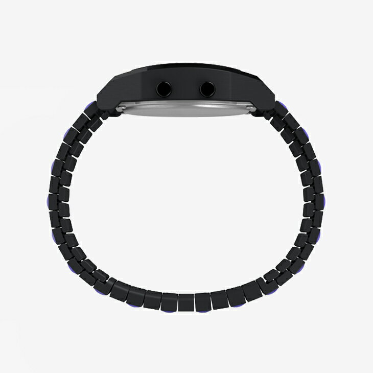 ・TIMEX｜xWednesday T80 36mm Stainless Steel Bracelet/ タイメックス/ウェンズデー エイティーズ デジタル ステンレス スチール ブレスレット/ブラックxパープル #