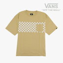 ＊VANS｜Switching Checker T-Shirts/ ヴァンズ/スウィッチング チェッカー Tシャツ/ベージュ #