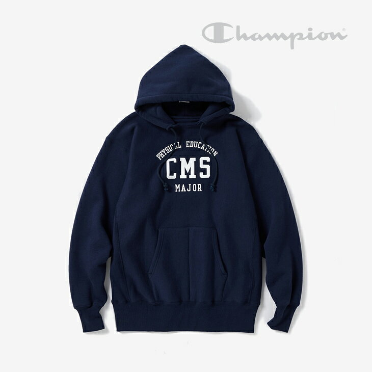 ・CHAMPION｜True To Archives Reverse Weave After Hooded Sweatshirt CMS Major/ チャンピオン/リバース ウィーブ アフター フーテッド スウェットシャツ/ネイビー #