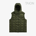 ・TAION|Basic W Zip Down Hood Vest / タイオン/ベーシック ダブルジップ ダウン フード ベスト/ダーク オリーブ #