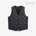 ・TAION|City Reversible Single Button Down Gilet/ タイオン/シティ リバーシブル シングル ボタン ダウン ジレ/ダーク チャコール #