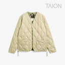 ・TAION|W Military V Neck Zip Down Jacket/ タイオン/ミリタリー ブイ ネック ジップ ダウン ジャケット/クリーム #