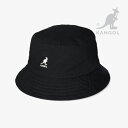 ・KANGOL|Washed Bucket Hat/ カンゴール/ウォッシュド バケット ハット/ブラック #