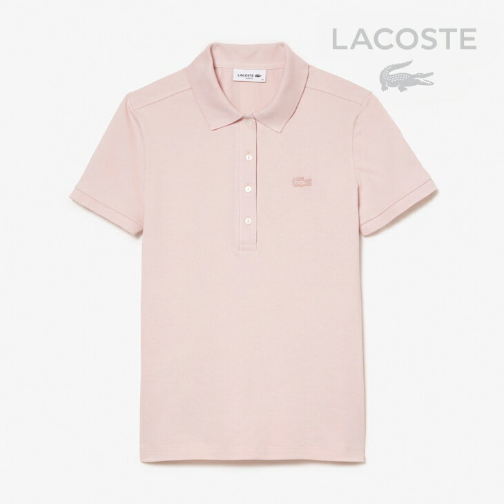 樂天商城 - ・LACOSTE｜W Stretch Cotton Pique Short Sleeve Polo Shirt Slim Fit/ ラコステ/ストレッチ コットン ピケ ショート スリーブ ポロ シャツ/ライトピンク #