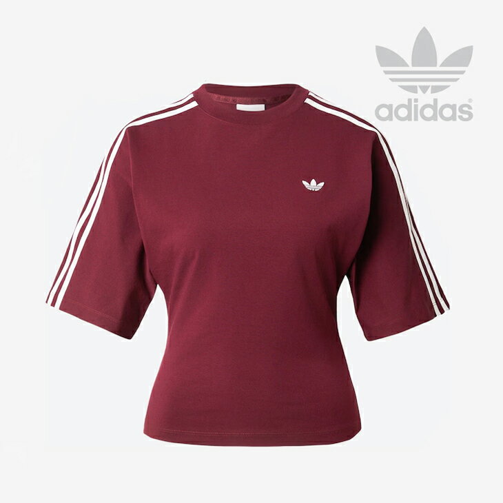 ・ADIDAS Originals｜W Adilenium 5.0 Slim-Fit SS T-Shirt/ アディダス/アディレニウム 5.0 スリムフィット ショートスリーブ Tシャツ/マルーン #