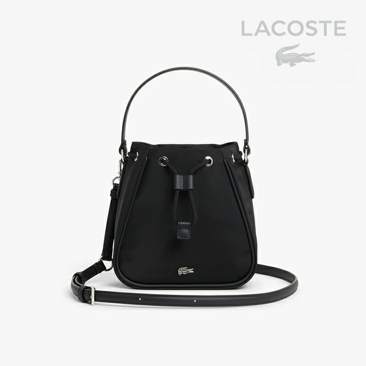・LACOSTE｜W Day In L Bucket Bag Small Nylon Crossbody/ ラコステ/デイ イン L バケット バッグ スモール ナイロン クロスボディー/ブラック #