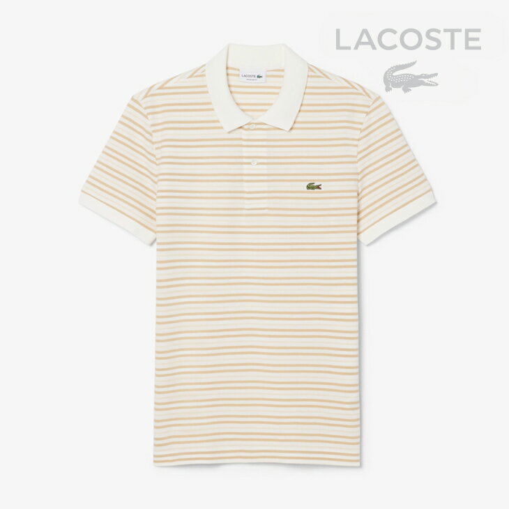 Rakuten - ・LACOSTE｜Striped Petit Pique SS Polo Shirt Classic Fit / ラコステ/ストライプ プチ ピケ ショートスリーブ ポロ シャツ クラシックフィット/ベージュ #