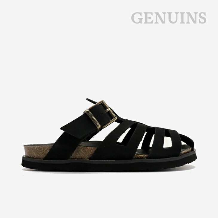 樂天商城 - ・GENUINS｜W Oud Nubuck Gurkha Sandal/ ジェヌインズ/ウド ヌバック グルカ サンダル/ブラック #