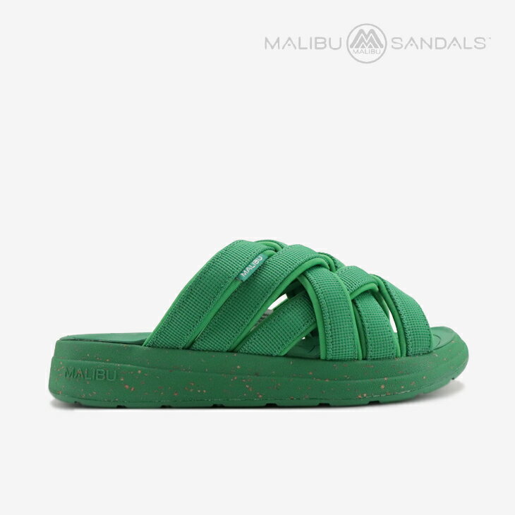 Rakuten - ・MALIBU SANDALS｜Zuma LX Recycled Canvas Slide/ マリブ サンダルズ/ズマ LX ラックス リサイクルド キャンバス スライド/グリーン #