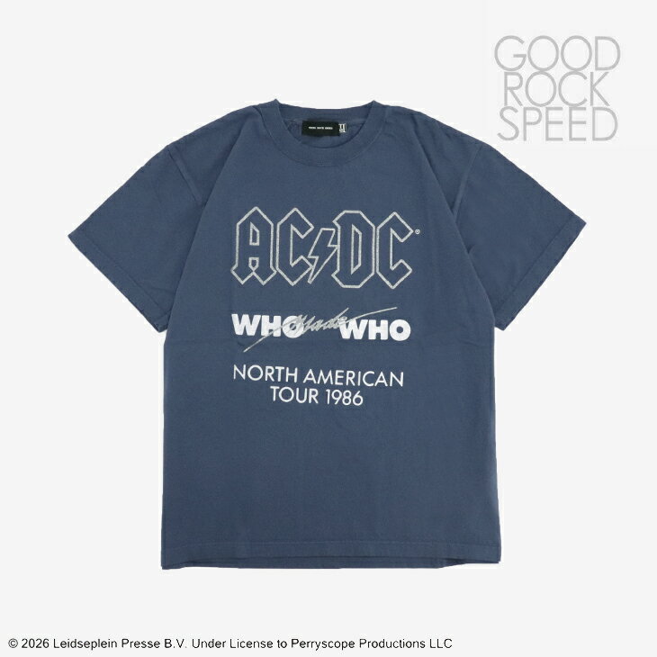 Rakuten - ・GOOD ROCK SPEED｜xAC DC Who Made Who Glitter SS T-Shirt/ グッド ロック スピード/AC DC フー メイド フー グリッター ショートスリーブ Tシャツ/ライトネイビー #