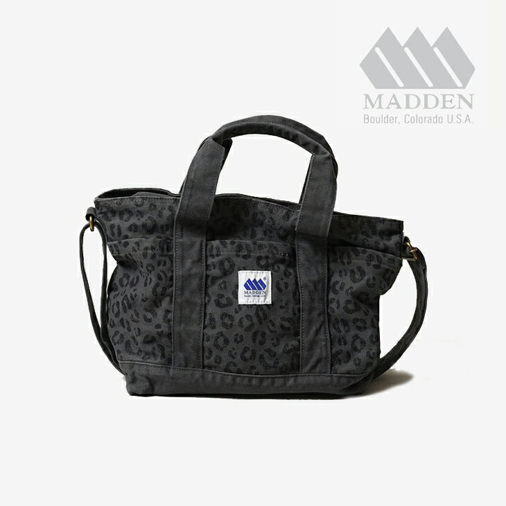 Rakuten - ・MADDEN｜12oz Canvas 2way Shoulder Tote Bag/ メデン/12オンス キャンバス 2ウェイ ショルダー トート バッグ/ブラックレオパード #