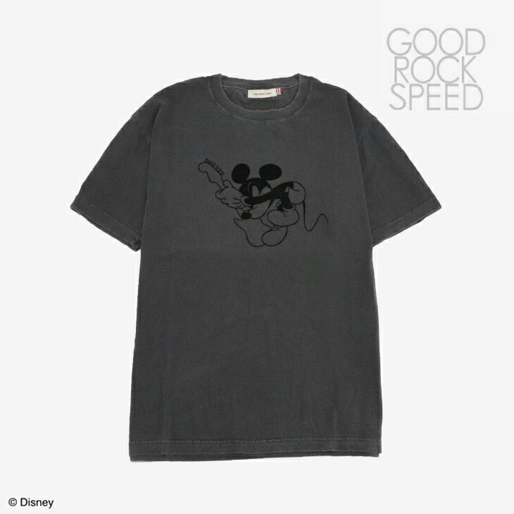 Rakuten - ・GOOD ROCK SPEED｜Disney Mickey Guiter Graphic SS T-Shirt/ グッド ロック スピード/ディズニー ミッキー ギター グラフィック ショートスリーブ Tシャツ/チャコール #